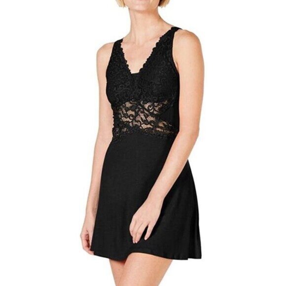 NWT INC International Concepts Ultra Soft Lace Detail Knit Chemise Nightgown - M - Picture 1 of 3